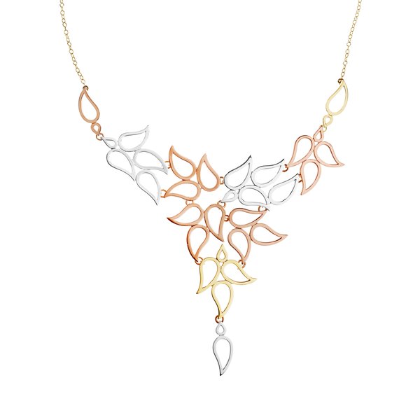 Fairtrade 9ct White, Yellow and Rose Gold necklace, Harriet Kelsall Bespoke Jewellery