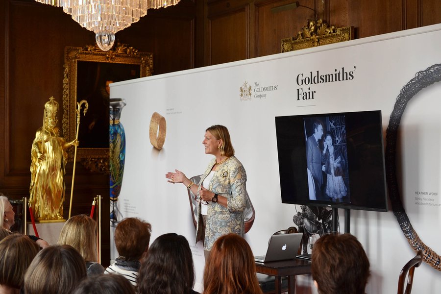 Jewellery expert and BBC Antiques Roadshow regular Joanna Hardy speaking as part of our events programme. Photograph: Rory Lindsay.